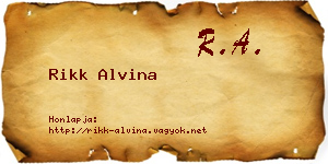 Rikk Alvina névjegykártya